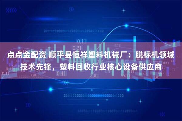 点点金配资 顺平县恒祥塑料机械厂：脱标机领域技术先锋，塑料回收行业核心设备供应商